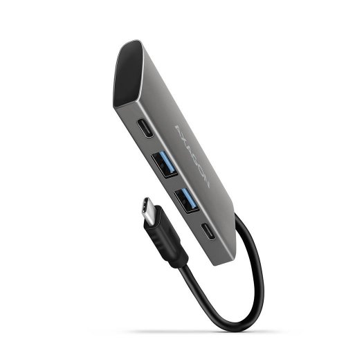 USB-хаб AXAGON Speedster USB Type-C 4 in 1 (HMC-4G2) Grey купити в Україні | Telemart фото