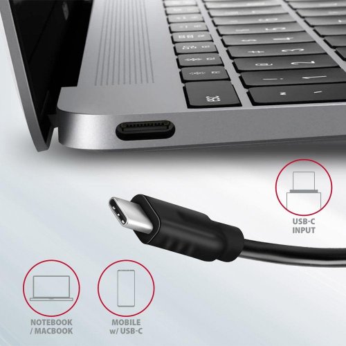 USB-хаб AXAGON Speedster USB Type-C 4 in 1 (HMC-4G2) Grey купити в Україні | Telemart фото