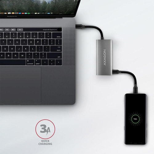 USB-хаб AXAGON Speedster USB Type-C 4 in 1 (HMC-4G2) Grey купити в Україні | Telemart фото