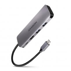 USB-хаб AXAGON Combo USB Type-C 5 in 1 (HMC-5) Grey