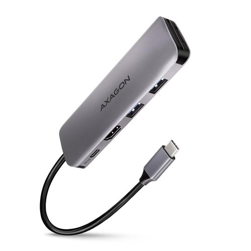 USB-хаб AXAGON Combo USB Type-C 5 in 1 (HMC-5) Grey купити в Україні | Telemart фото