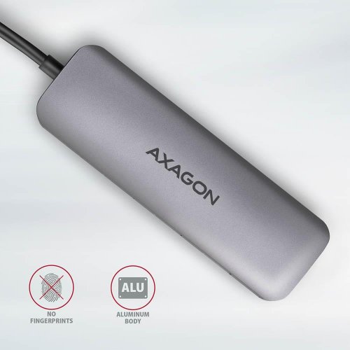 USB-хаб AXAGON Combo USB Type-C 5 in 1 (HMC-5) Grey купити в Україні | Telemart фото