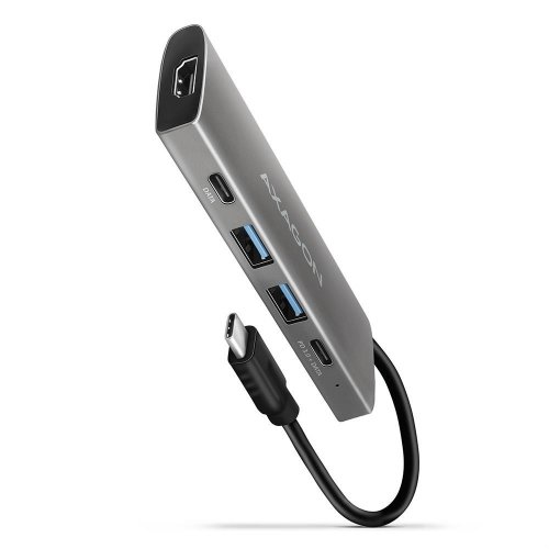USB-хаб AXAGON Speedster USB Type-C 5 in 1 (HMC-5G2) Grey купити в Україні | Telemart фото