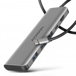 USB-хаб AXAGON USB Type-C 5 in 1 (HMC-5H) Grey