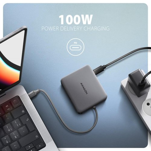 USB-хаб AXAGON USB Type-C 5 in 1 (HMC-5HL) Grey купити в Україні | Telemart фото