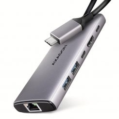 USB-хаб AXAGON USB Type-C 6 in 1 (HMC-6G2L) Grey