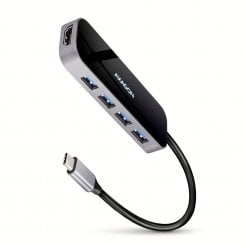 USB-хаб AXAGON USB Type-C 6 in 1 (HMC-6H4A) Black/Grey