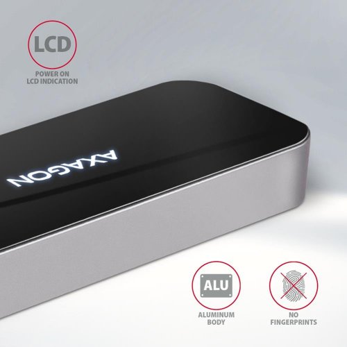 USB-хаб AXAGON USB Type-C 6 in 1 (HMC-6H4A) Black/Grey купити в Україні | Telemart фото