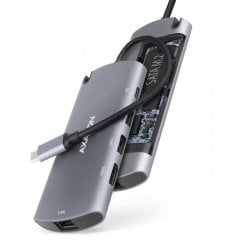USB-хаб AXAGON Combo USB Type-C 6 in 1 (HMC-6M2) Grey