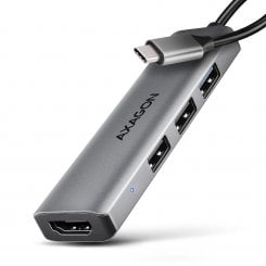 USB-хаб AXAGON Starter USB Type-C 4 in 1 (HMC-H3A) Grey