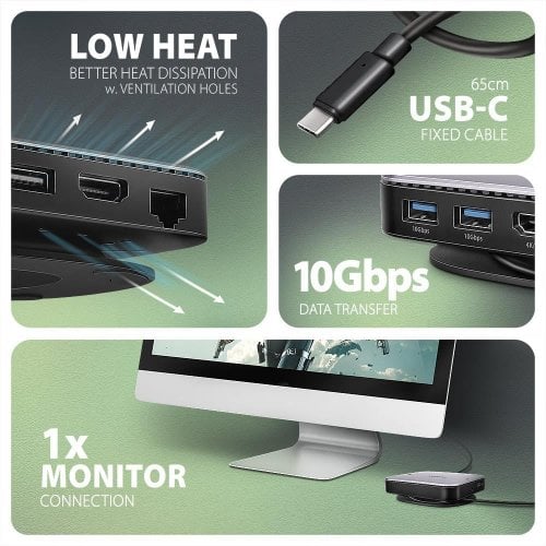 USB-хаб AXAGON UFO USB Type-C 9 in 1 (HMC-UFO) Black/Grey купити в Україні | Telemart фото
