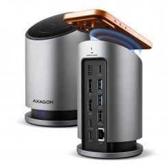 USB-хаб AXAGON USB Type-C 9 in 1 Wireless Charging (HMC-WL9) Grey
