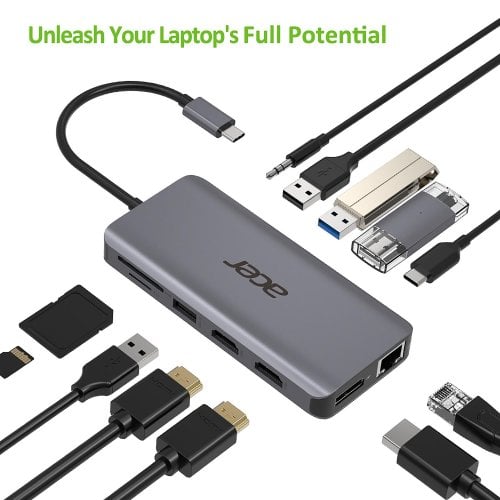 Док-станція Acer USB Type-C 12 in 1 (HP.DSCAB.009) Silver купити в Україні | Telemart фото