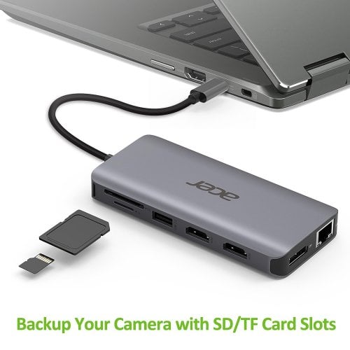 Док-станція Acer USB Type-C 12 in 1 (HP.DSCAB.009) Silver купити в Україні | Telemart фото