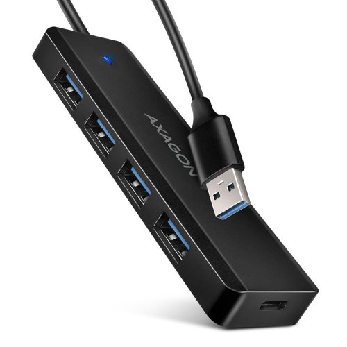 USB-хаб AXAGON Travel USB Type-A 4 in 1 (HUE-C1A) Black купити в Україні | Telemart фото