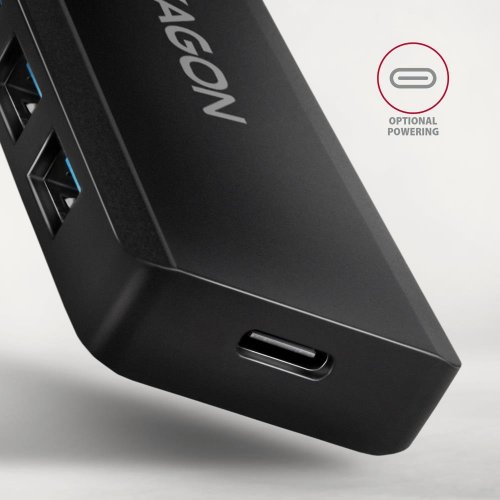 USB-хаб AXAGON Travel USB Type-A 4 in 1 (HUE-C1A) Black купити в Україні | Telemart фото