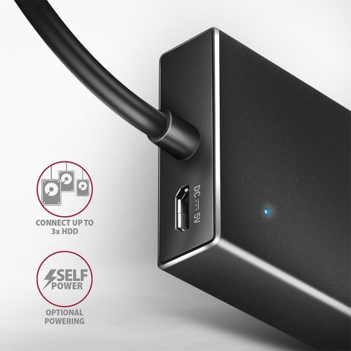 USB-хаб AXAGON Flat USB Type-A 7 in 1 (HUE-F7A) Black купити в Україні | Telemart фото