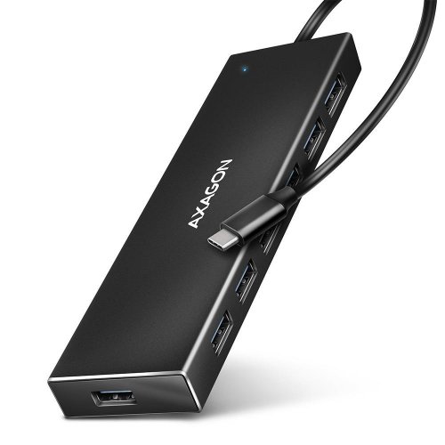 USB-хаб AXAGON Flat USB Type-C 7 in 1 (HUE-F7C) Black купити в Україні | Telemart фото