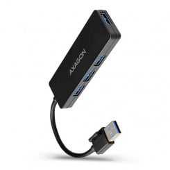 USB-хаб AXAGON Slim USB Type-A 4 in 1 (HUE-G1A) Black