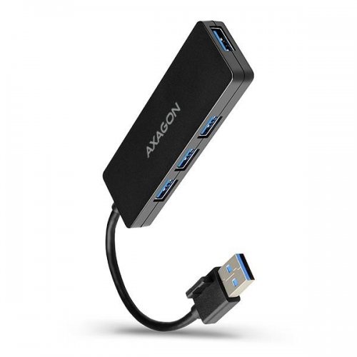 USB-хаб AXAGON Slim USB Type-A 4 in 1 (HUE-G1A) Black купити в Україні | Telemart фото