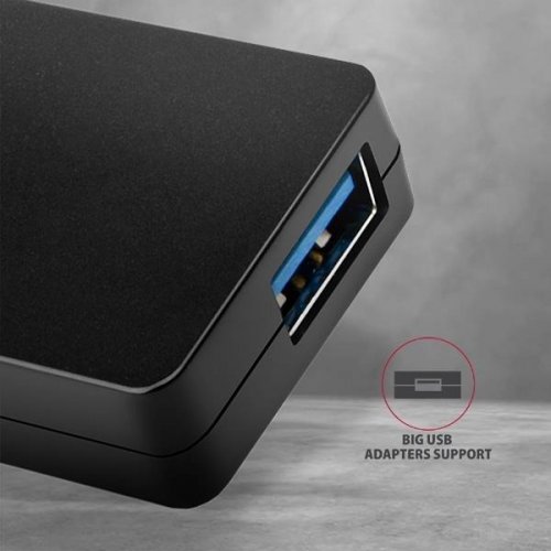 USB-хаб AXAGON Slim USB Type-A 4 in 1 (HUE-G1A) Black купити в Україні | Telemart фото