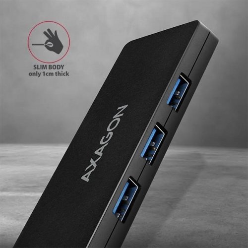 USB-хаб AXAGON Slim USB Type-A 4 in 1 (HUE-G1A) Black купити в Україні | Telemart фото