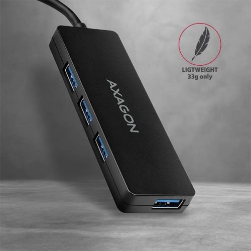 USB-хаб AXAGON Slim USB Type-A 4 in 1 (HUE-G1A) Black купити в Україні | Telemart фото