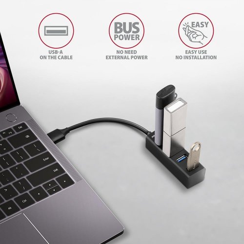 USB-хаб AXAGON USB Type-A 4 in 1 (HUE-M1A) Black купити в Україні | Telemart фото