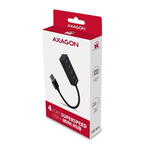 USB-хаб AXAGON USB Type-A 4 in 1 (HUE-M1A) Black купити в Україні | Telemart фото