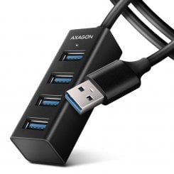 USB-хаб AXAGON USB Type-A 4 in 1 (HUE-M1AL) Black