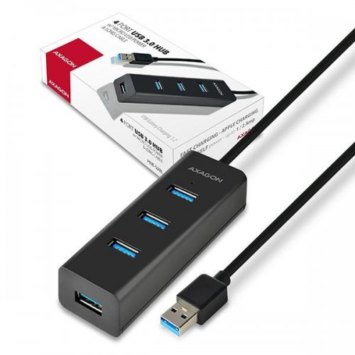 USB-хаб AXAGON Charging USB 3.0 4 in 1 (HUE-S2BL) Black купити в Україні | Telemart фото