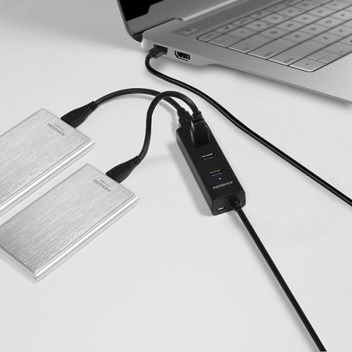 USB-хаб AXAGON Charging USB 3.0 4 in 1 (HUE-S2BL) Black купити в Україні | Telemart фото