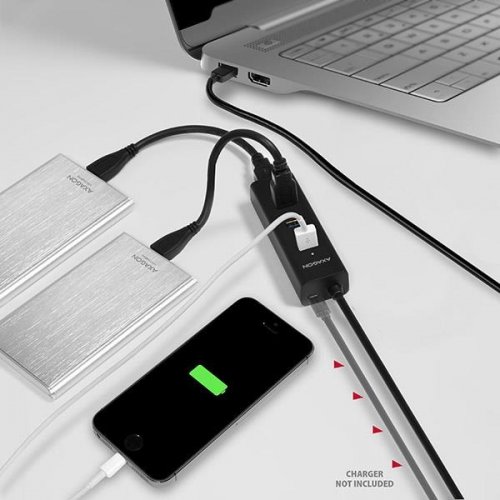 USB-хаб AXAGON Charging USB 3.0 4 in 1 (HUE-S2BL) Black купити в Україні | Telemart фото