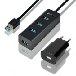 USB-хаб AXAGON Charging USB 3.0 4 in 1 с БП (HUE-S2BP) Black