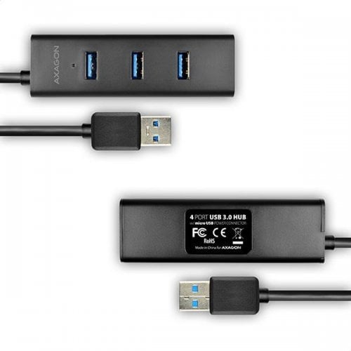 USB-хаб AXAGON Charging USB 3.0 4 in 1 с БП (HUE-S2BP) Black купити в Україні | Telemart фото