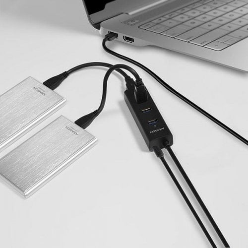 USB-хаб AXAGON Charging USB 3.0 4 in 1 с БП (HUE-S2BP) Black купити в Україні | Telemart фото