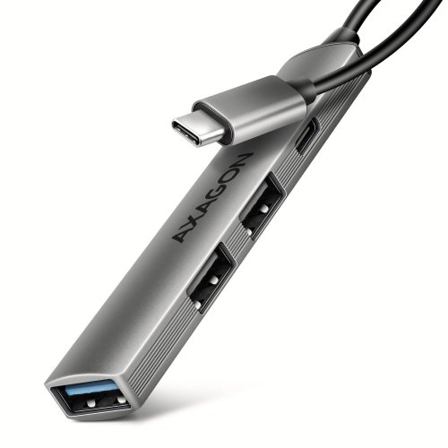 USB-хаб AXAGON Strip USB Type-C 4 in 1 (HUE-STC) Grey купити в Україні | Telemart фото
