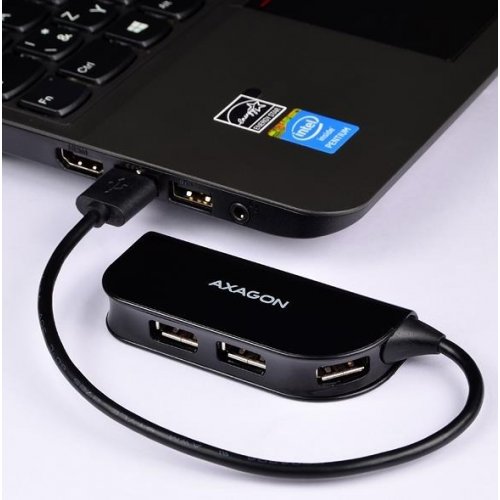 USB-хаб AXAGON HUE-X4B USB 2.0 4 in 1 Black купити в Україні | Telemart фото