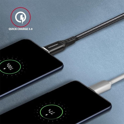 Кабель AXAGON USB to USB Type-C 3A 1.5m (BUCM-AM15AB) Black купить в Украине | Telemart фото