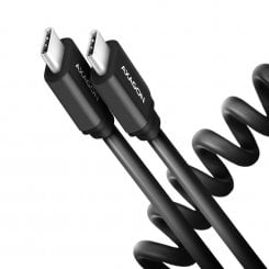 Кабель AXAGON Twister USB Type-C to USB Type-C 60W 0.6m (BUCM-CM10TB) Black