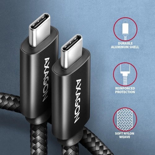 Кабель AXAGON USB Type-C to USB Type-C 240W 3m (BUCM2-CM30AB) Black купить в Украине | Telemart фото