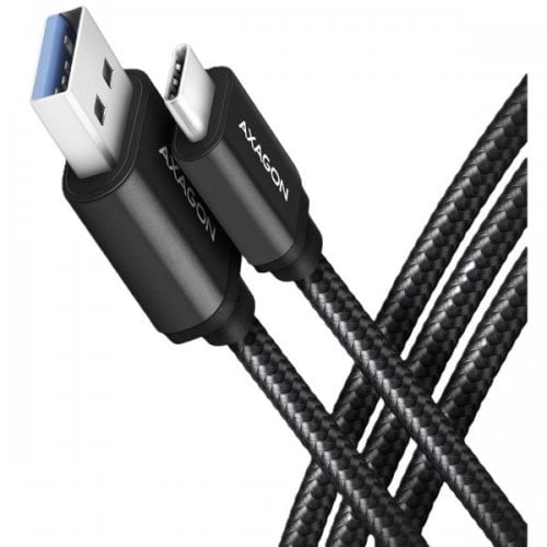 Кабель AXAGON USB to USB Type-C 3A 2m (BUCM3-AM20AB) Black купити в Україні | Telemart фото