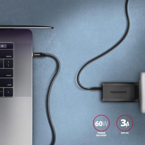 Кабель AXAGON USB Type-C to USB Type-C 60W 3m (BUCM3-CM30AB) Black купить в Украине | Telemart фото