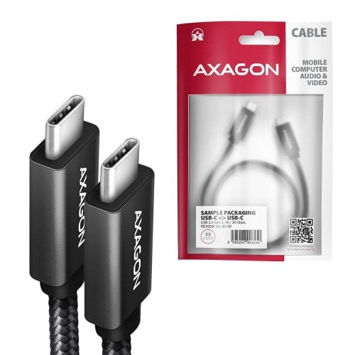 Кабель AXAGON USB Type-C to USB Type-C 100W 1m (BUCM32-CM10AB) Black купить в Украине | Telemart фото