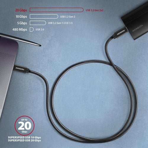 Кабель AXAGON USB Type-C to USB Type-C 100W 1m (BUCM32-CM10AB) Black купить в Украине | Telemart фото