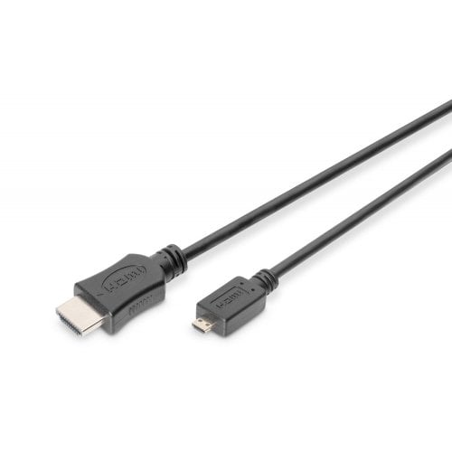 Кабель Digitus micro-HDMI to HDMI V1.4 4K 2m (DB-330109-020-S) Black купить в Украине | Telemart фото