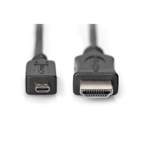 Кабель Digitus micro-HDMI to HDMI V1.4 4K 2m (DB-330109-020-S) Black купить в Украине | Telemart фото