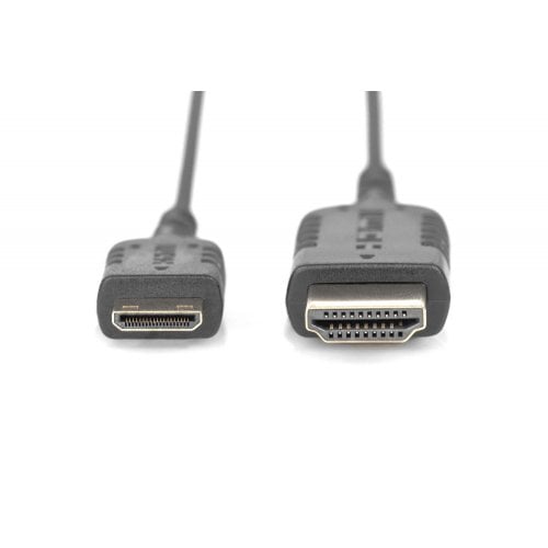 Кабель Digitus mini-HDMI to HDMI 4K 2m (DB-330121-020-S) Black купить в Украине | Telemart фото