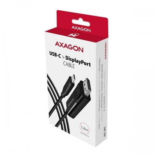 Кабель AXAGON USB Type-C to DisplayPort V1.2 4K 1.8m (RVC-DPC) Black купить в Украине | Telemart фото