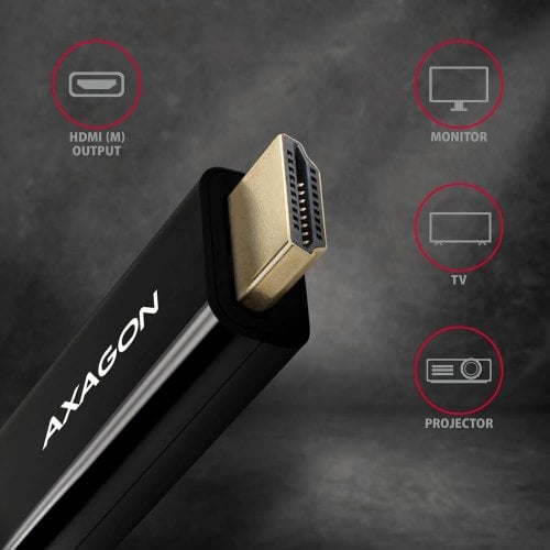 Кабель AXAGON DisplayPort to HDMI V1.4b 4K 1.8m (RVD-HI14C2) Black купить в Украине | Telemart фото